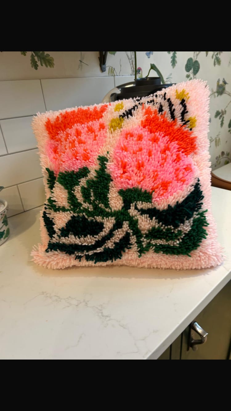 Customer photo review of Sugarbush Latch Hook Cushion Kit
