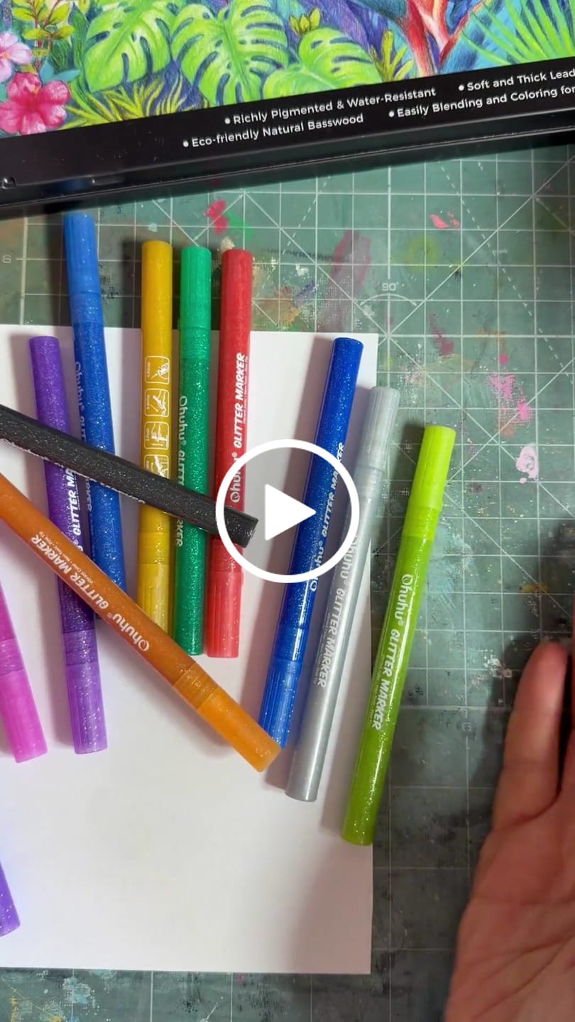 Customer video review of Ohuhu Water-Based Glitter Metallic Marker Pens, 12 Shimmer Colors