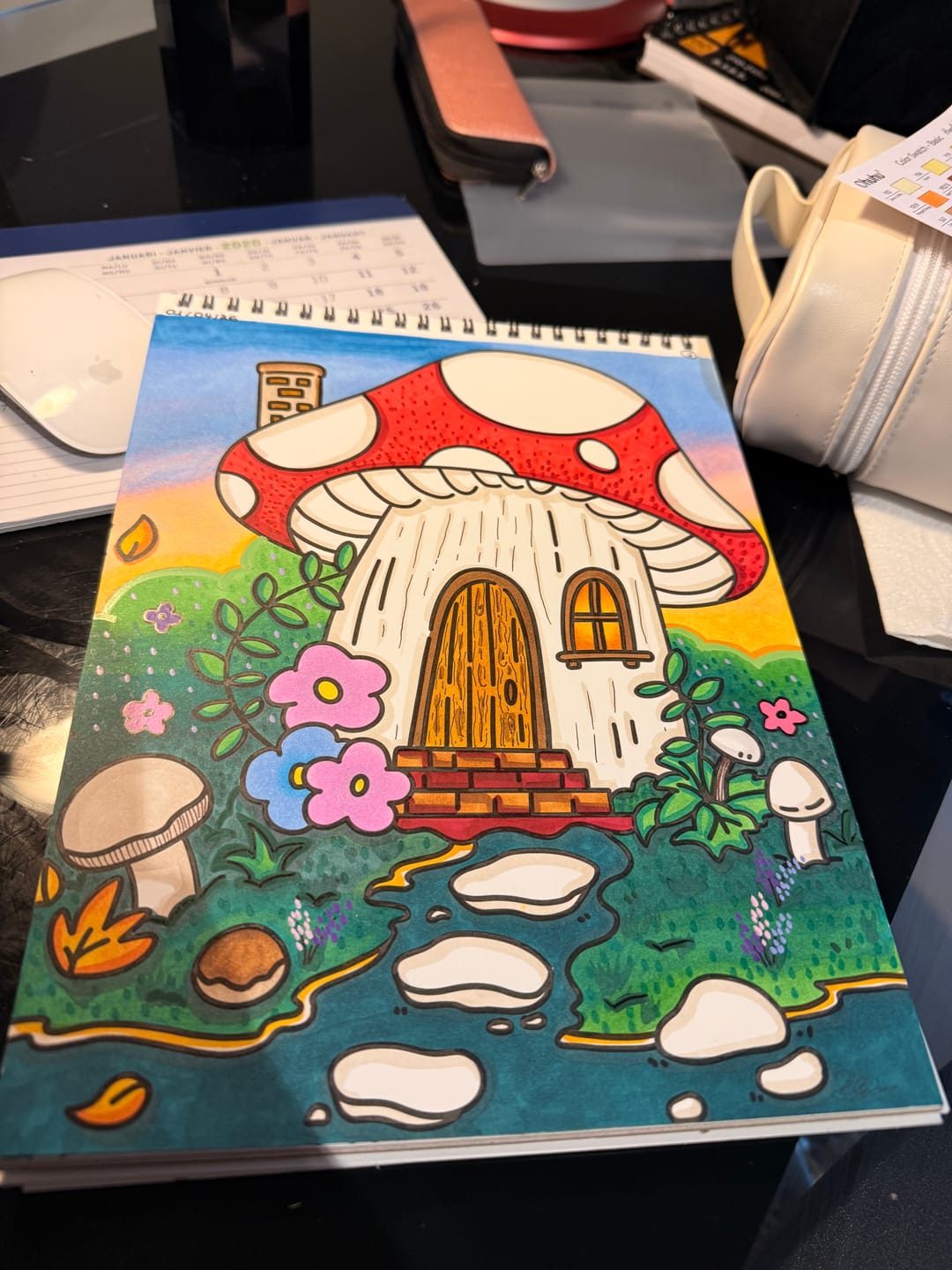 Customer photo review of Ohuhu Double-Sided Bleedproof Coloring Book