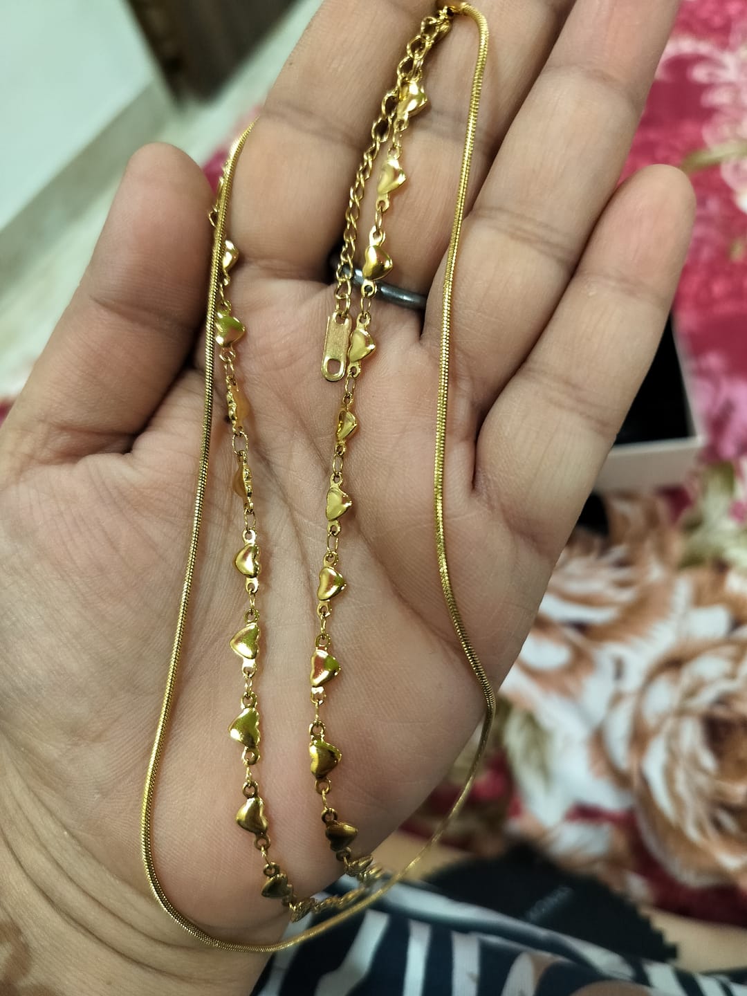 Customer photo review of Lovely Heart Two Layered Necklace