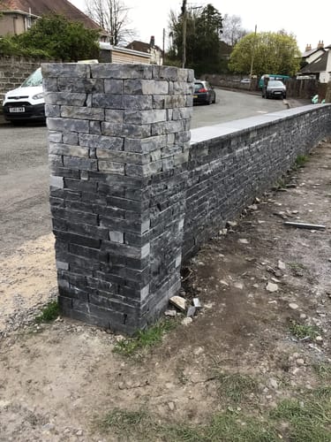 Customer photo review of Kota Black Indian Limestone Walling - 275 x 100 x 70mm - Tumbled