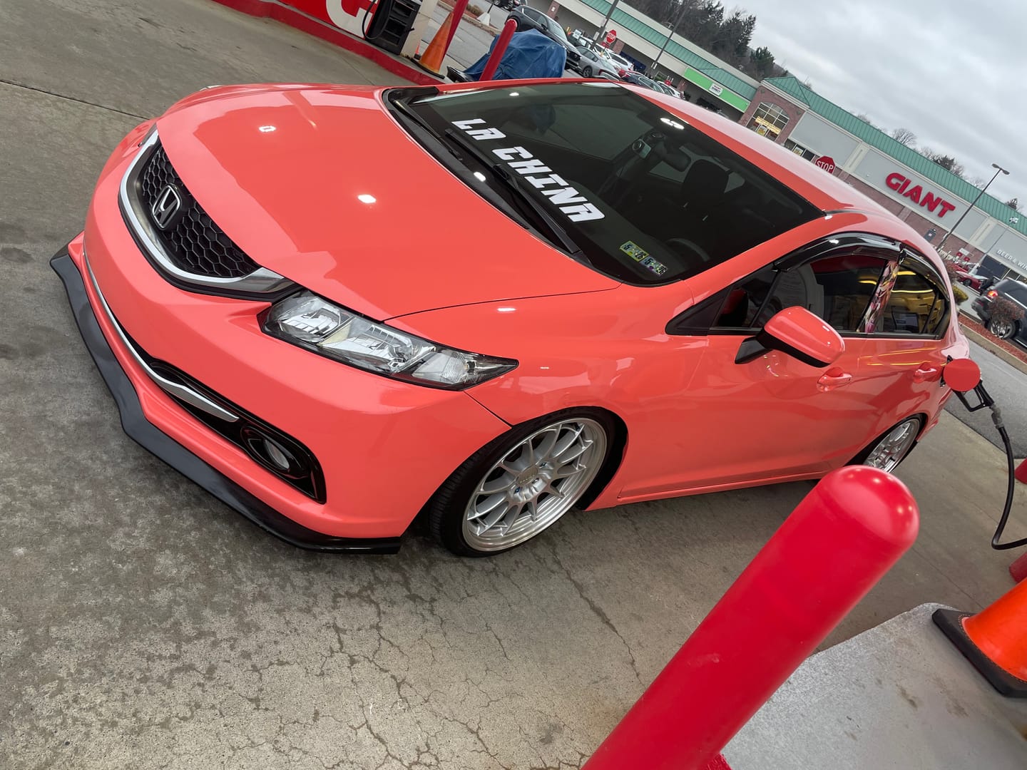 Customer photo review of Super Gloss Coral Orange Car Wrap