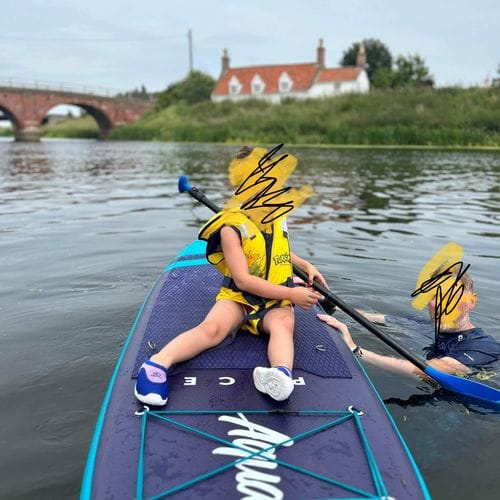 Customer photo review of Aquaplanet PACE 10'6 Inflatable Paddle Board Package - Lagoon