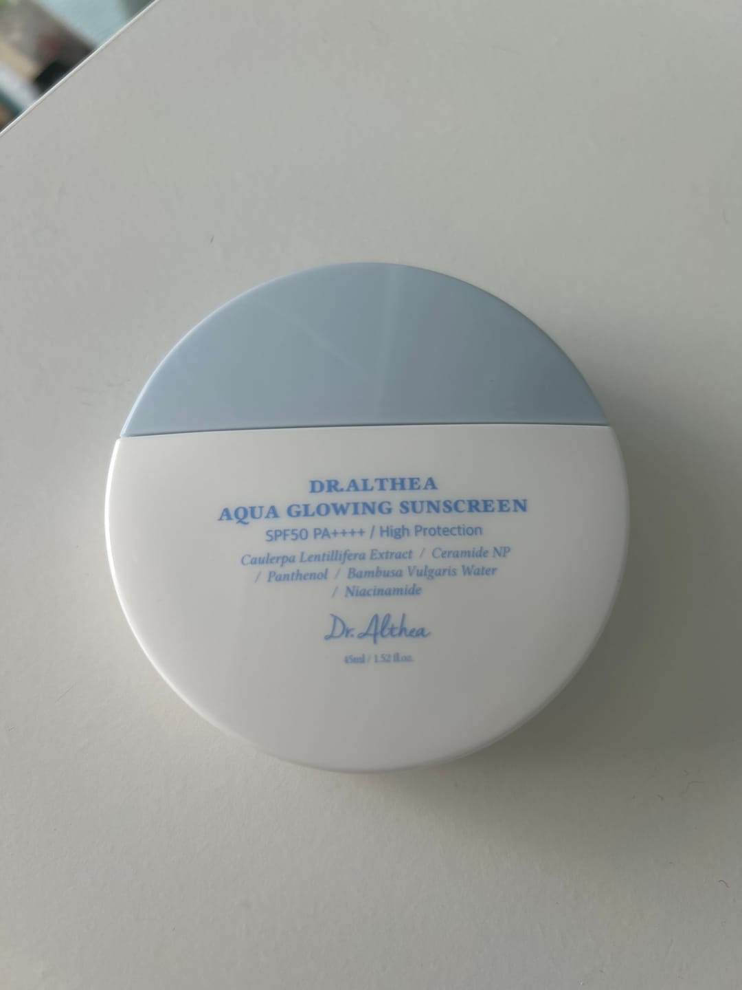 Customer photo review of Mitrinošs saules aizsargkrēms Dr.Althea Aqua Glowing Sunscreen SPF50+ PA++++