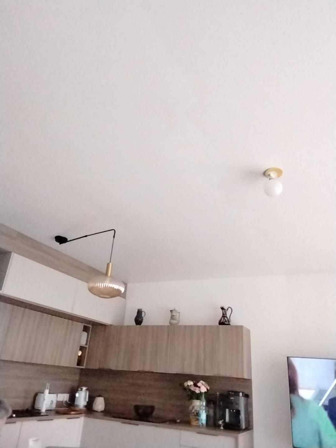 Customer photo review of Plafonnier déporté en verre CRISTALI | Télescopique & pivotant