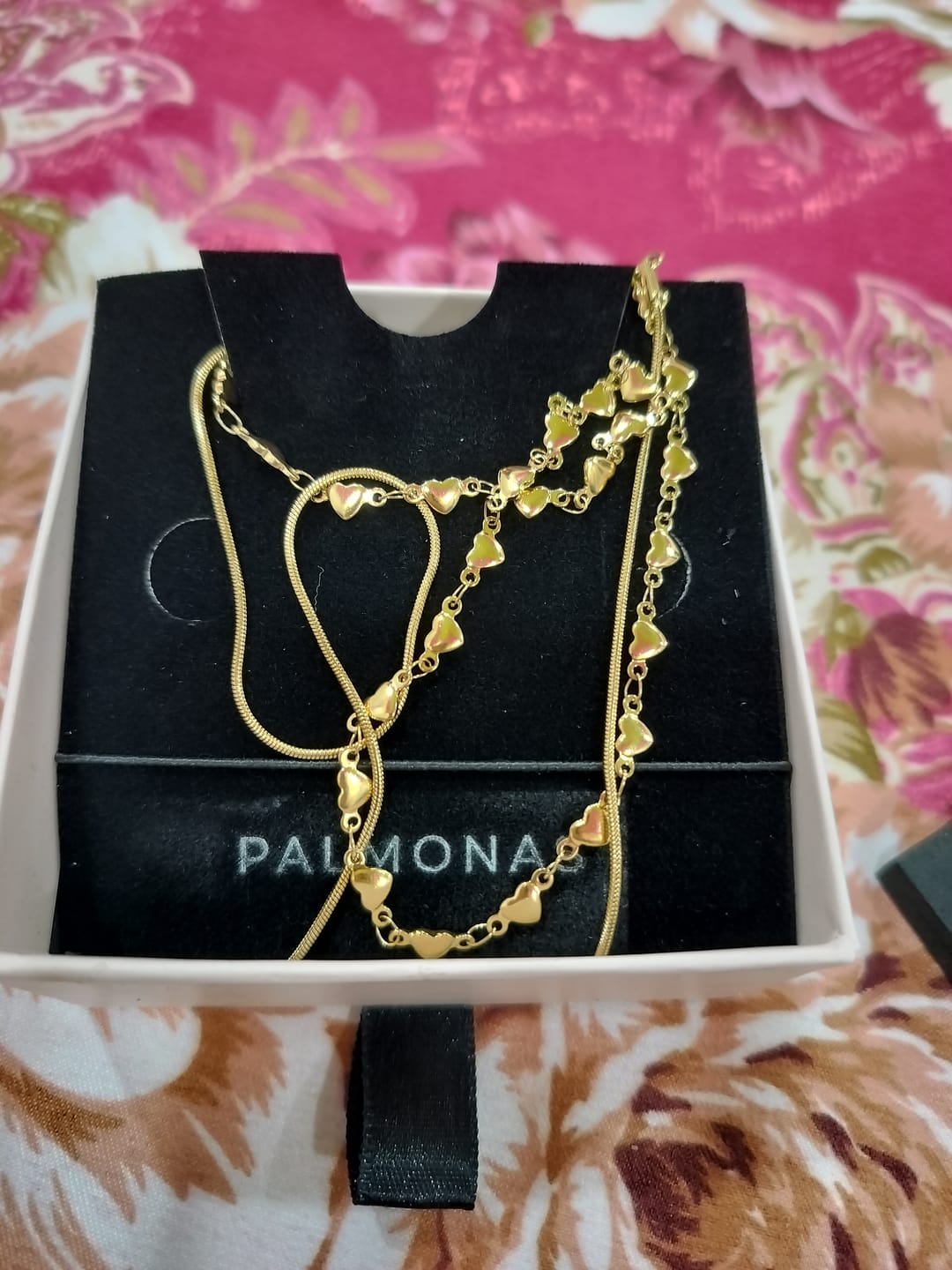 Customer photo review of Lovely Heart Two Layered Necklace