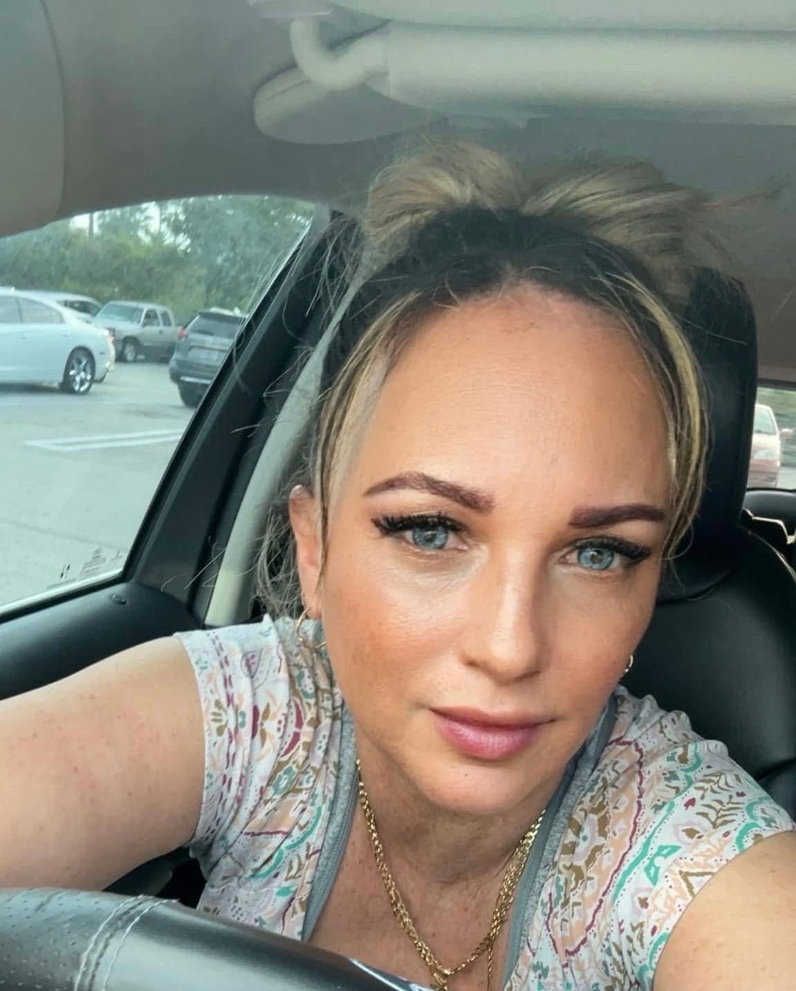 Customer photo review of Amaretto Blue Prescription Colored Contact Lenses