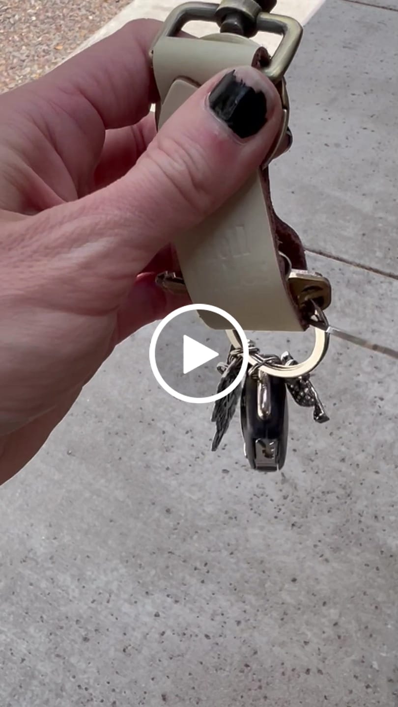 Customer video review of Rebel Things Off-White Leather Keychain