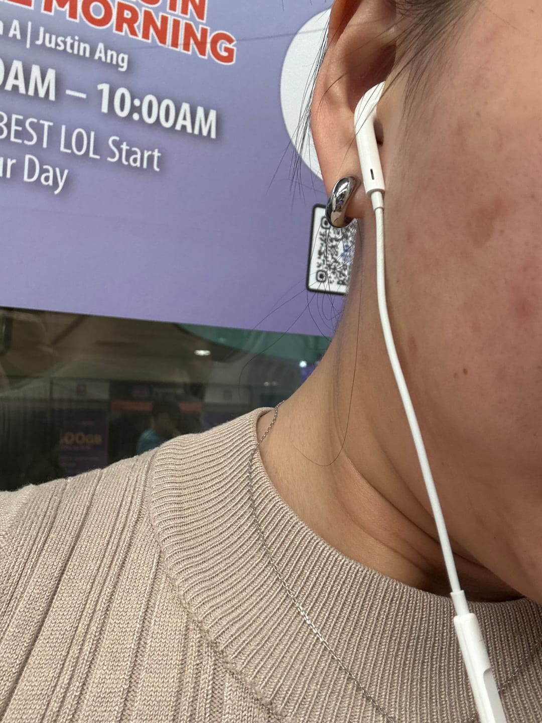 Customer photo review of Simple Huggie Clip On Earrings in Silver