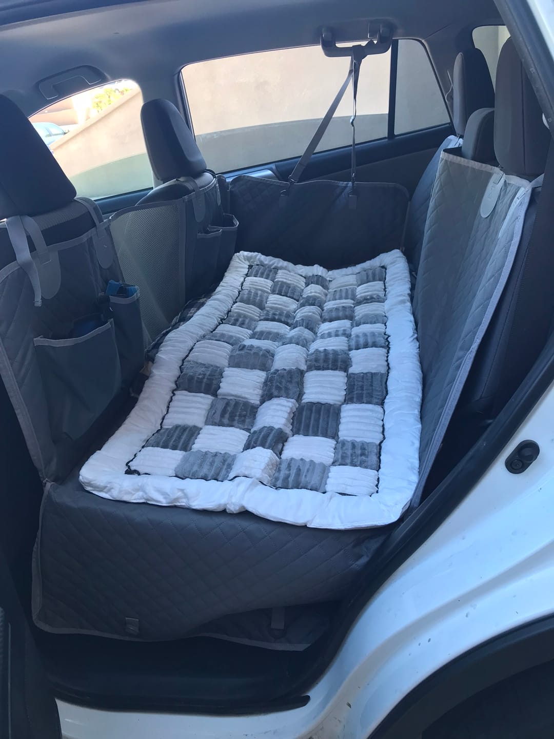 Customer photo review of Plush Backseat Dog Bed (Made For The Hard Bottom Car Seat Cover)