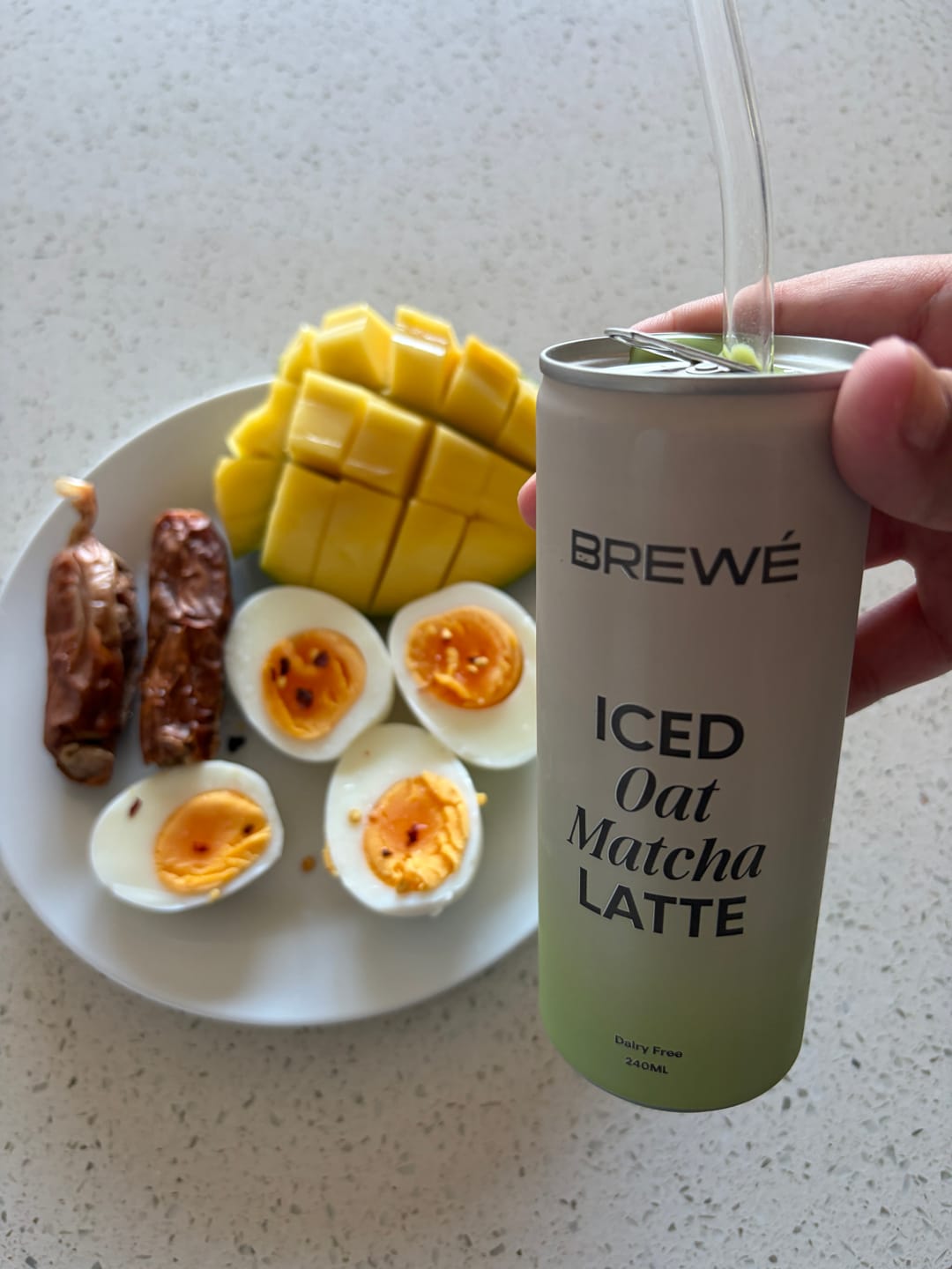 Customer photo review of Iced Oat Matcha Latte