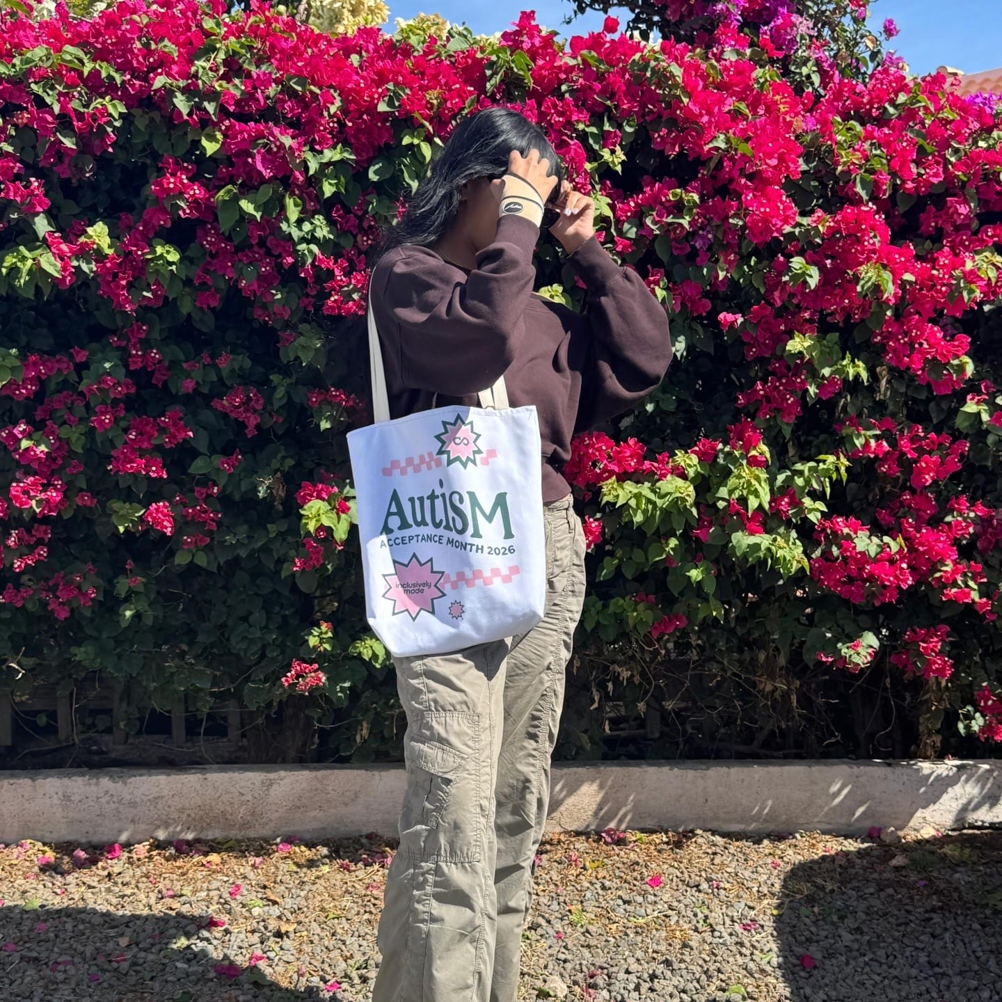Customer photo review of Autism Acceptance Month 2026 Tote Bag