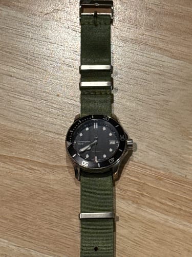 Customer photo review of Olive Green Premium Nylon Watch Strap