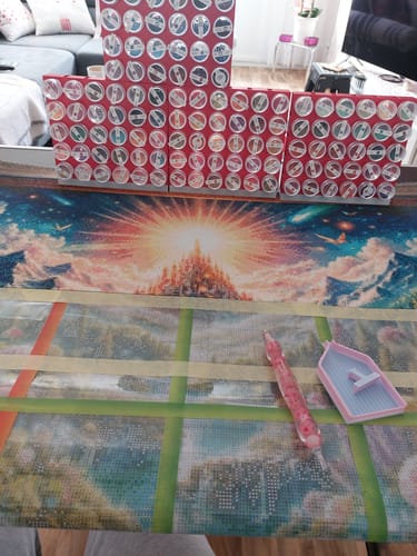 Customer photo review of 5D Diamond Painting – Das Buch der leuchtenden Reise