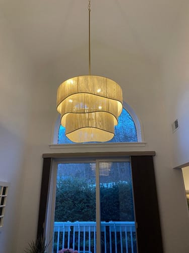 Customer photo review of 3-Tier Beige Woven Thread Drum Pendant Light