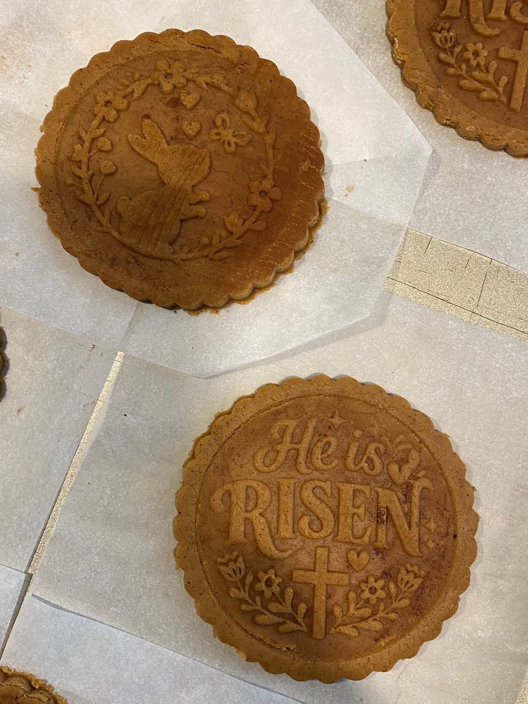 Customer photo review of Embossed Easter Cookie Stamp - Bunny Wreath