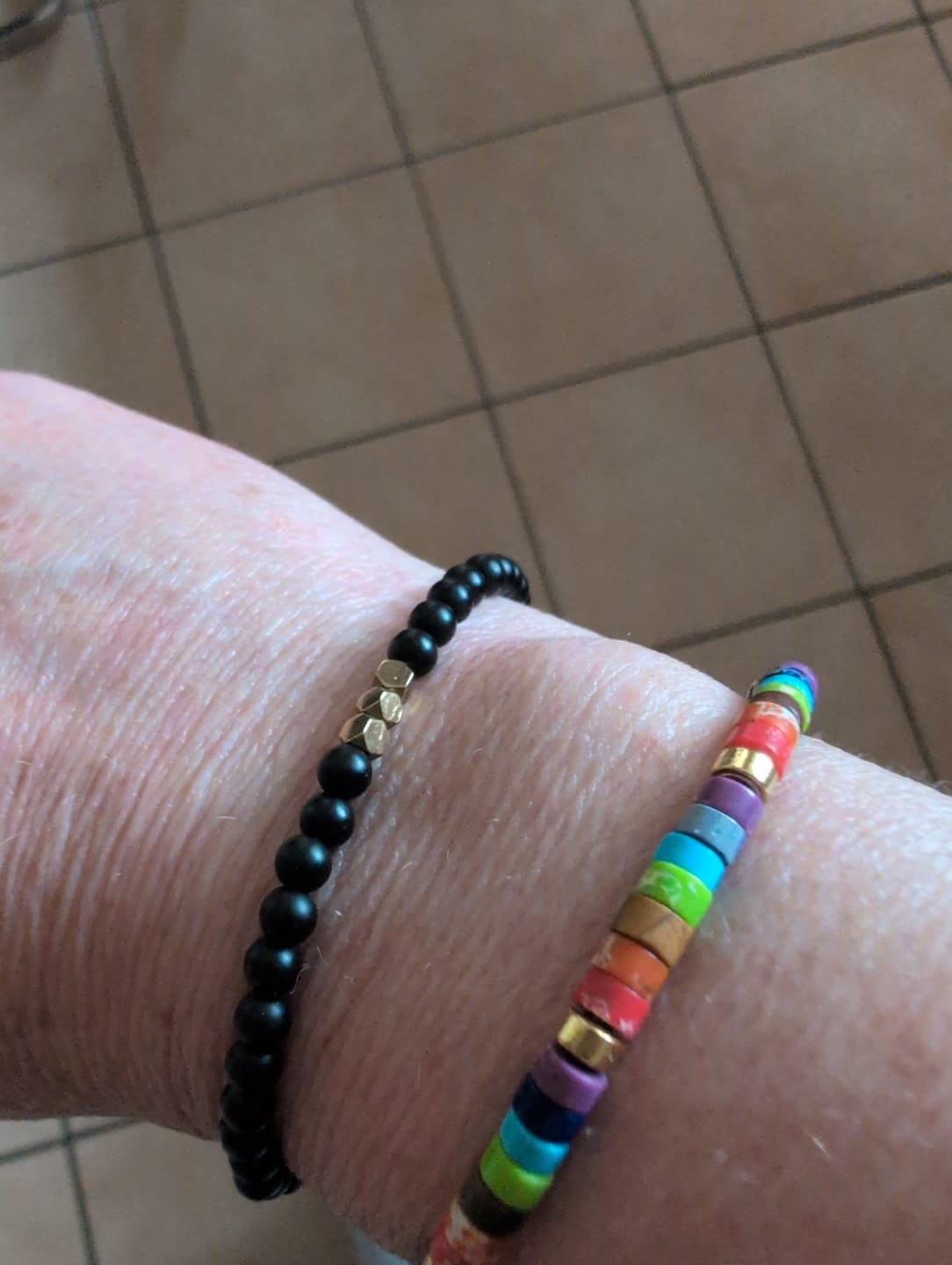 Customer photo review of 7 Chakren Energiearmband aus Jaspis