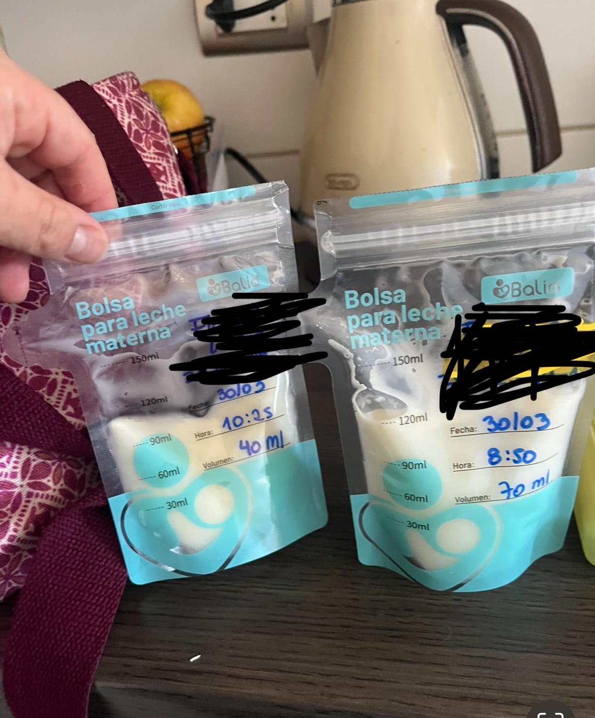 Customer photo review of Bolsa para leche materna 25un