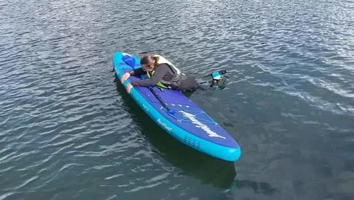 Customer photo review of Aquaplanet PACE 10'6 Inflatable Paddle Board Package - Lagoon