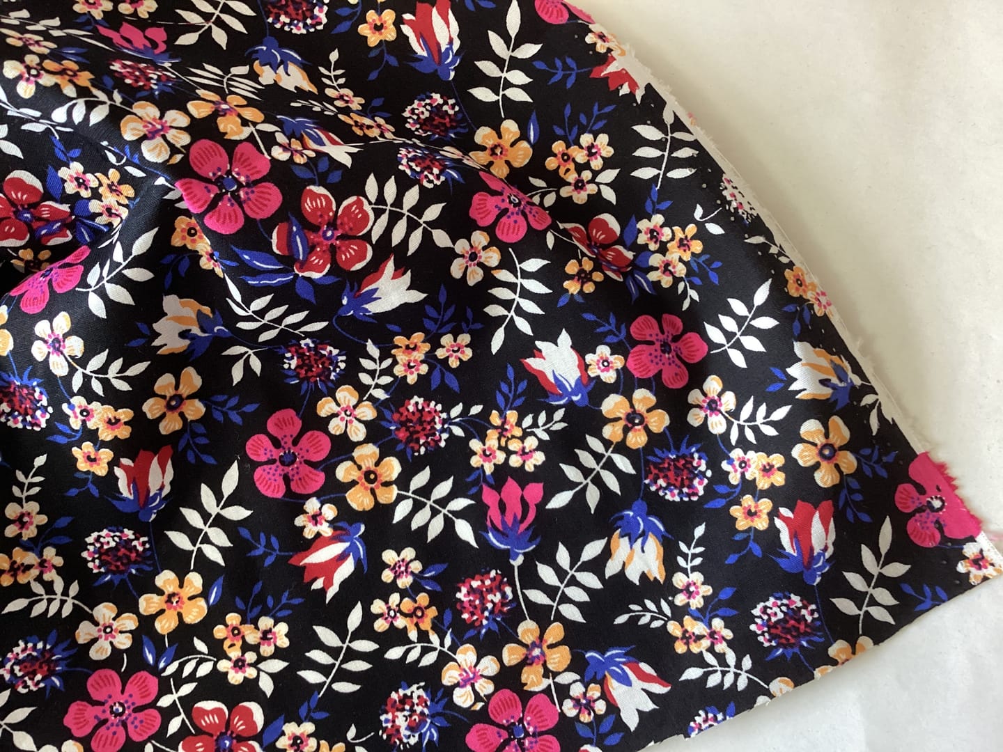 Customer photo review of Delicate Flowers and Leaves Cotton Poplin Fabric