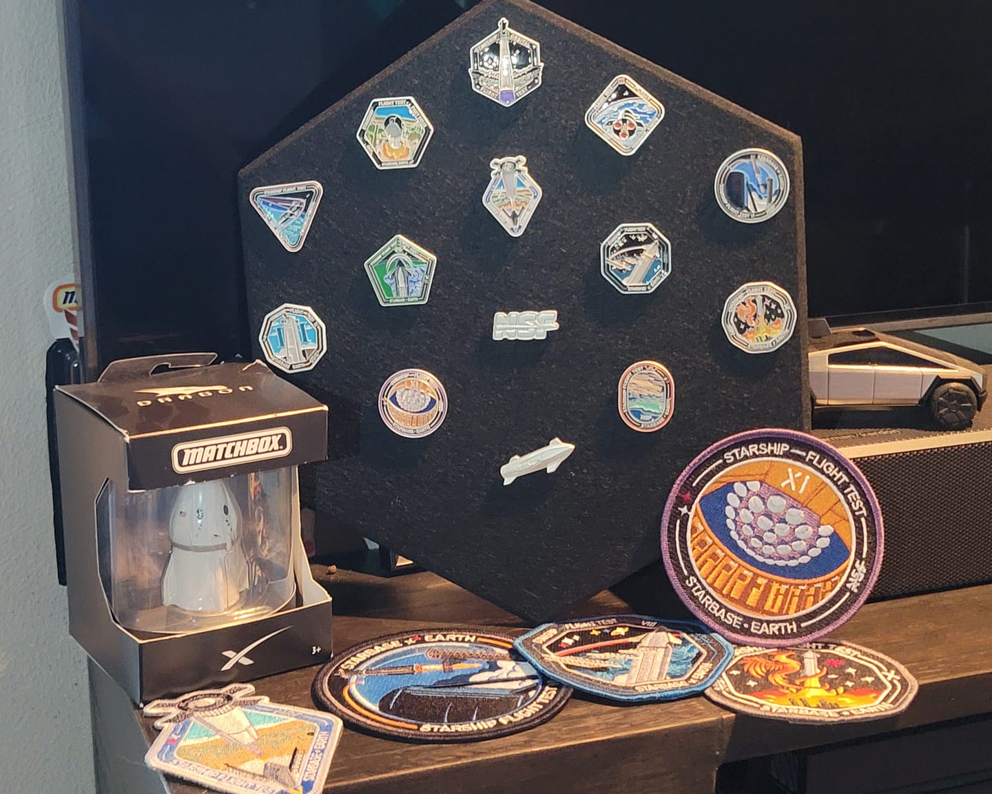 Customer photo review of SpaceX Starship Flight Pin Collection & Display Mount