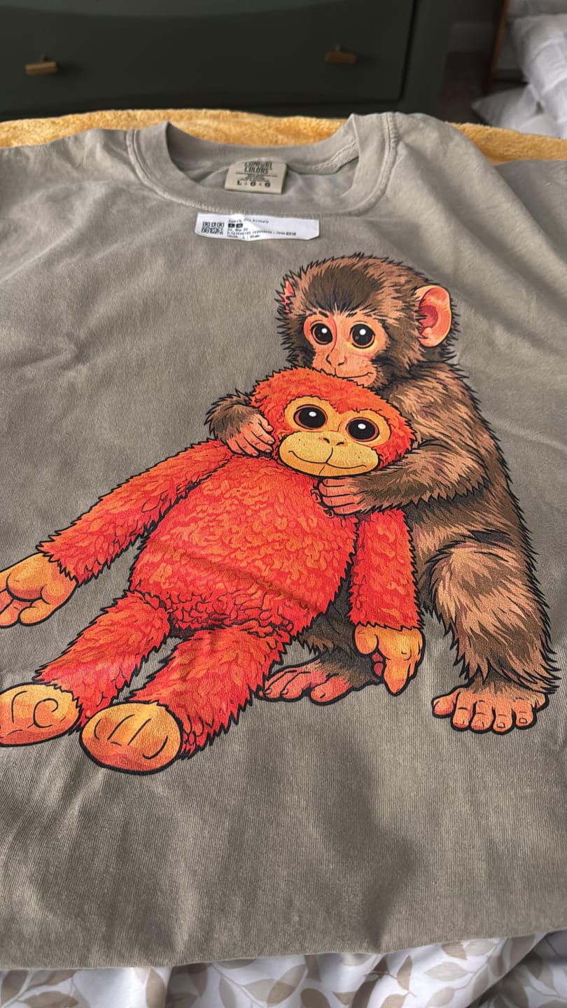 Customer photo review of Punch Baby Monkey Heavy Cotton Comfort Colors Tee