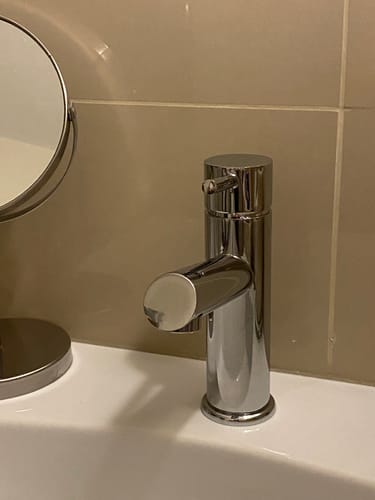 Customer photo review of Brantley Chrome Mono Basin Mixer Inc P/B Waste