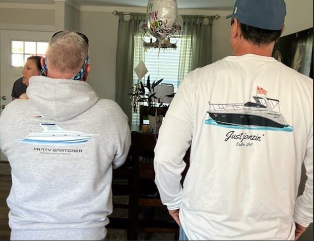 Customer photo review of America 250 Dri-Fit Custom Boat Shirts - Short Sleeve