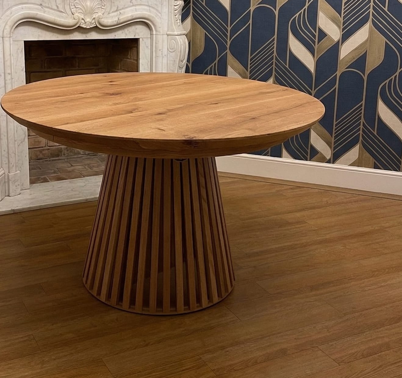 Customer photo review of Vivien Extendable Round Oak Dining Table