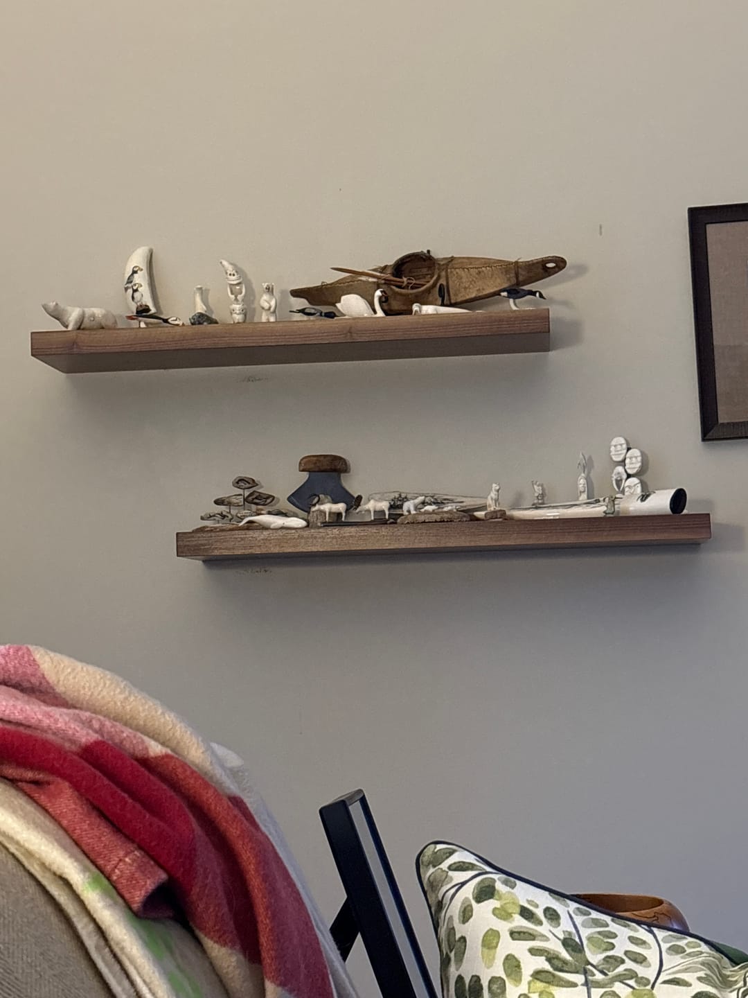Customer photo review of Walnut Floating Shelves