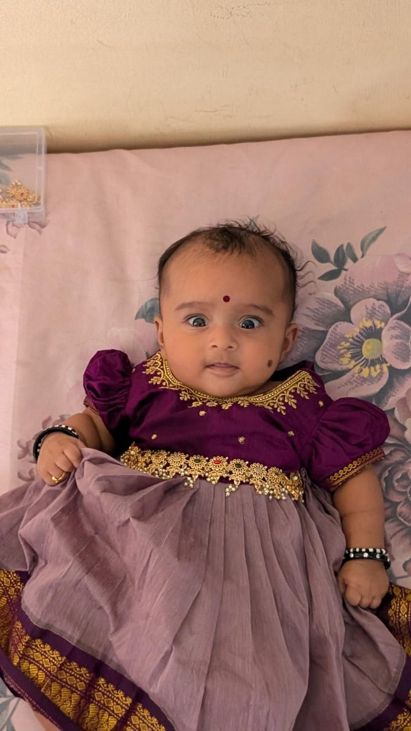 Customer photo review of Wine with Lavender baby girl traditional ethnic dress