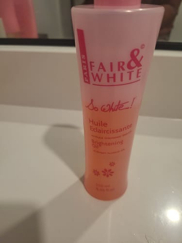Customer photo review of Fair And White So White Brightening Body Oil With Almond Oil 250ml / 8.4 fl oz