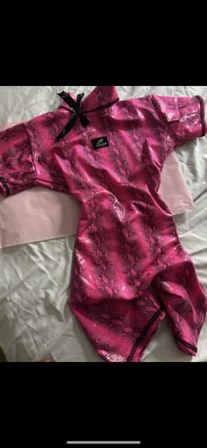 Customer photo review of Venom Romper – Hot Pink Snakeskin Print Bodycon Jumpsuit