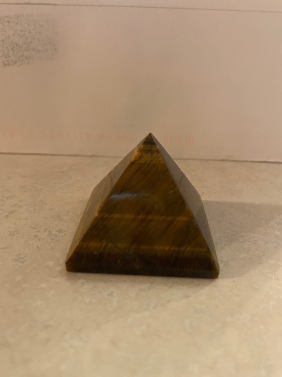 Customer photo review of Tiger's Eye Crystal Pyramid