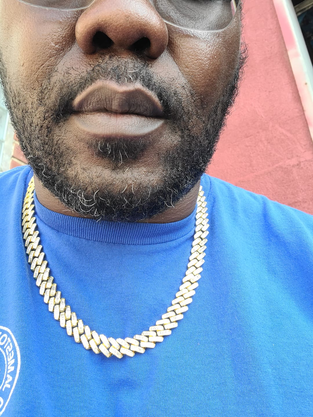 Customer photo review of 12mm Baguette Prong Cuban Link Chain