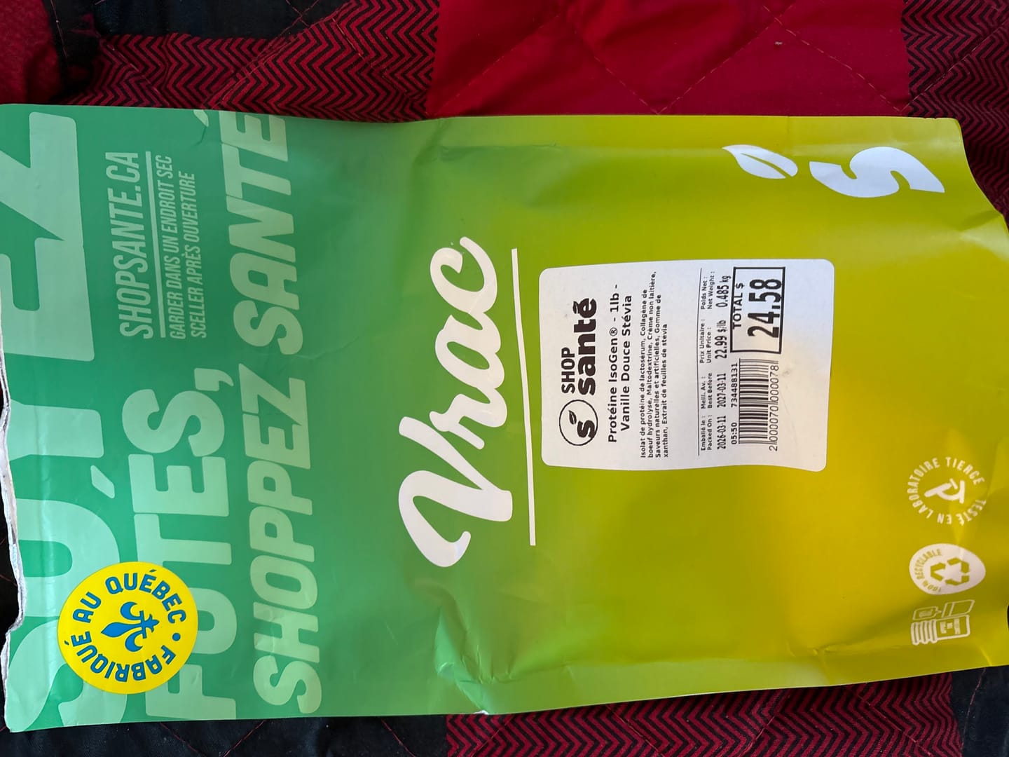 Customer photo review of VRAC - Protéine IsoGen® - 1lb
