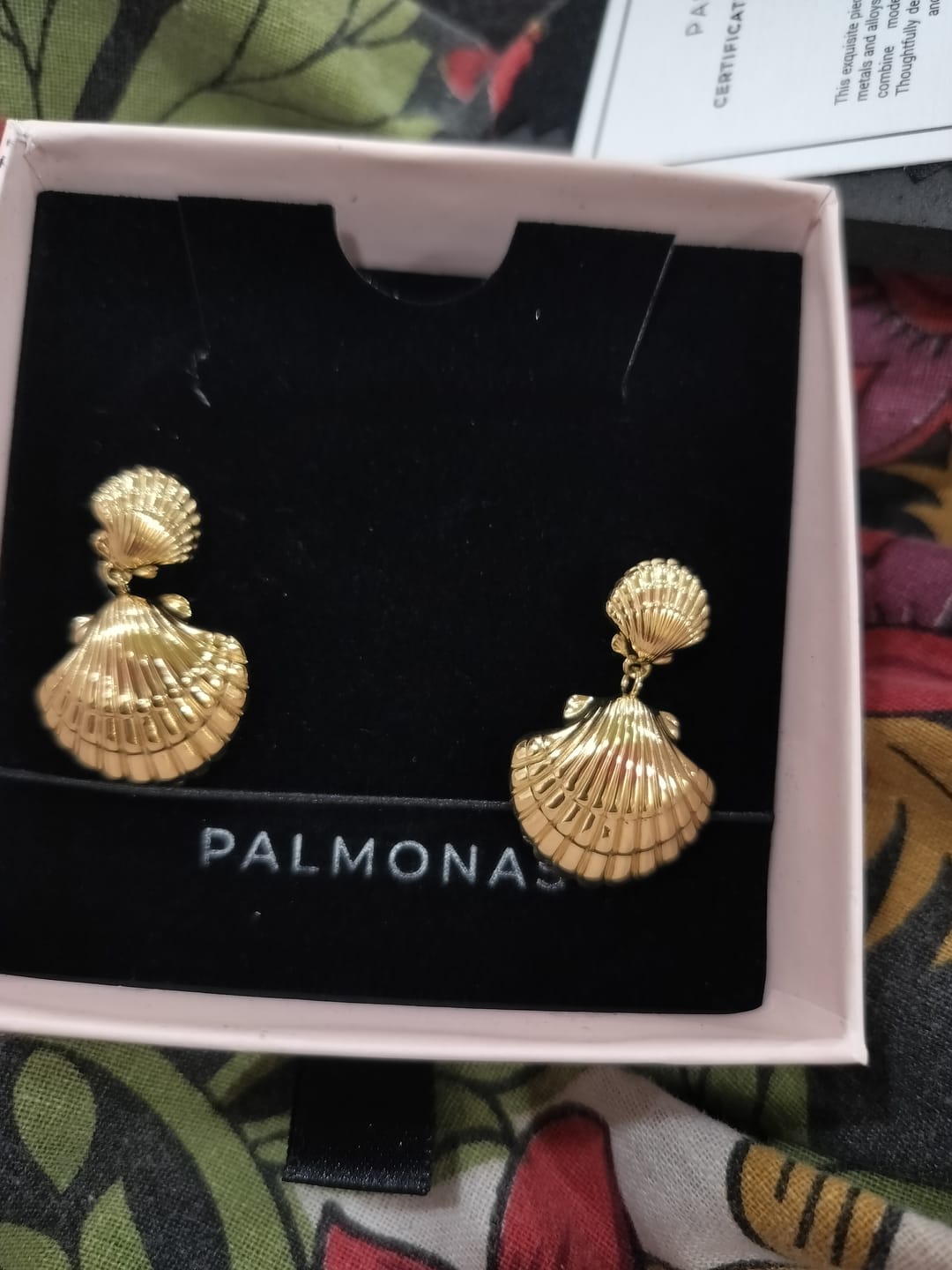 Customer photo review of Shell Drop Earrings