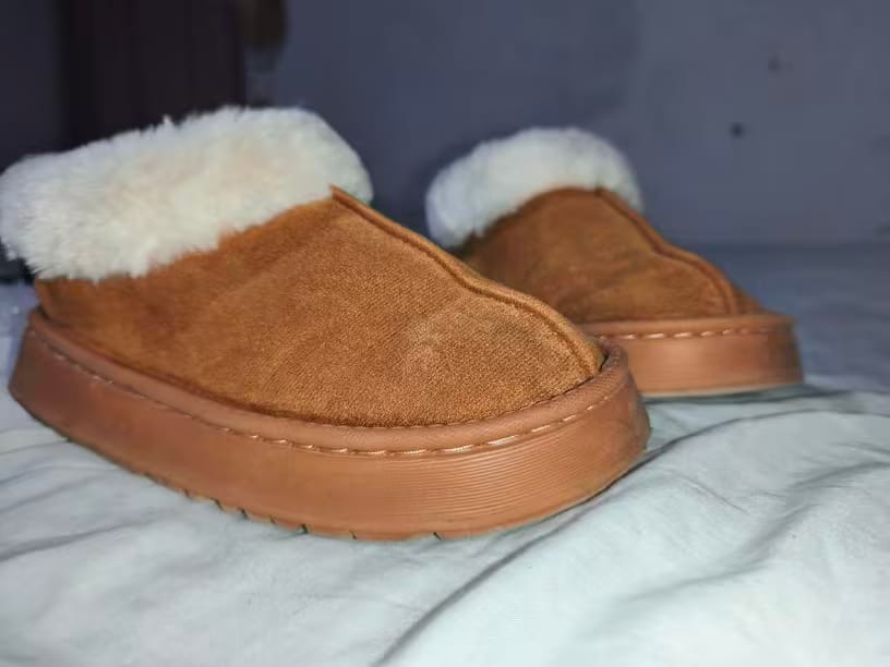 Customer photo review of Bella Plush-Lined Boot Slippers