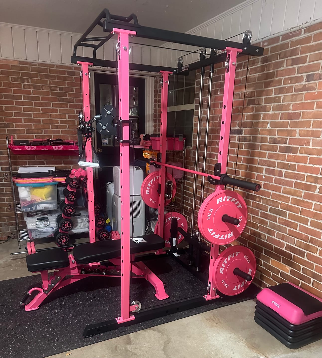 Customer photo review of RitFit Pink Weight Plates Olympic Bumper Plates Weight Plates Fit 2" Barbells