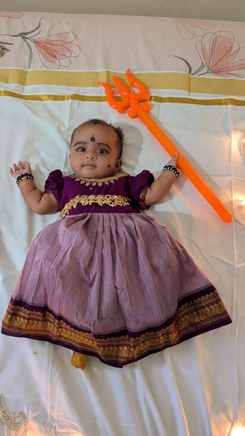 Customer photo review of Wine with Lavender baby girl traditional ethnic dress