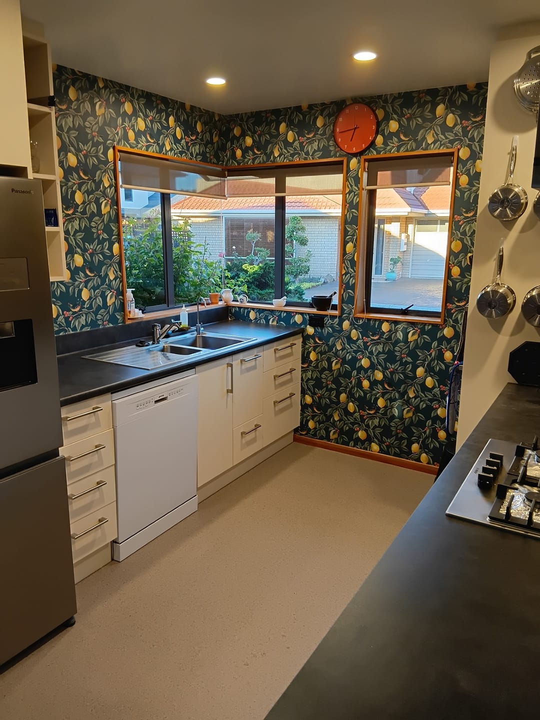 Customer photo review of Ponderosa Bird and Lemon Wallpaper - Charcoal