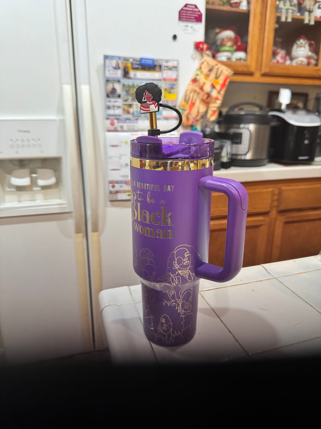 Customer photo review of “Purple Reign” Insulated Tumbler – "It’s a Beautiful Day to be a Black Woman"