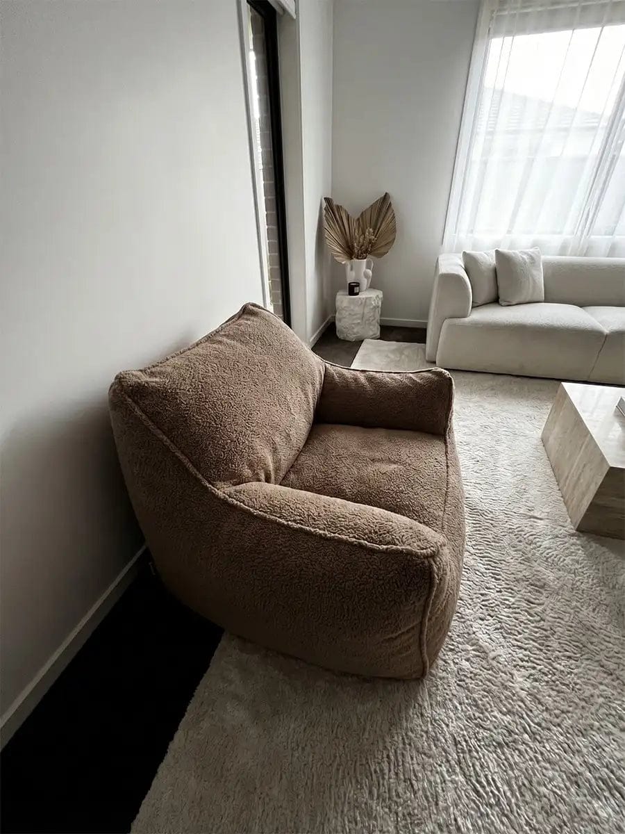 Customer photo review of DODO LOUNGE CHAIR - TEDDY FLEECE KHAKI