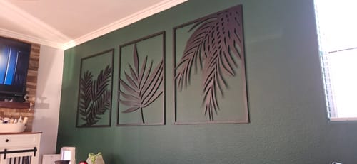 Customer photo review of Palm Leaf Metal Wall Decor (Set Of 3)