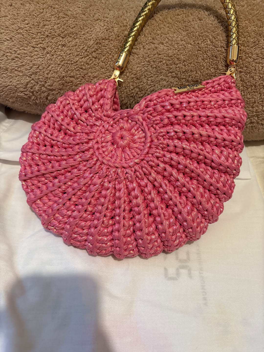 Customer photo review of Ariel Pink Barbie seashell bag
