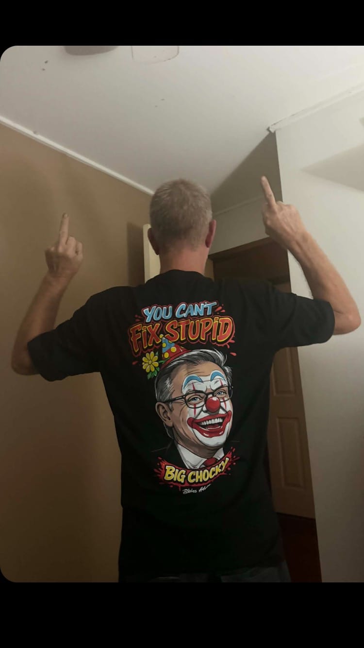 Customer photo review of Big Chocky: Clown Show Tee