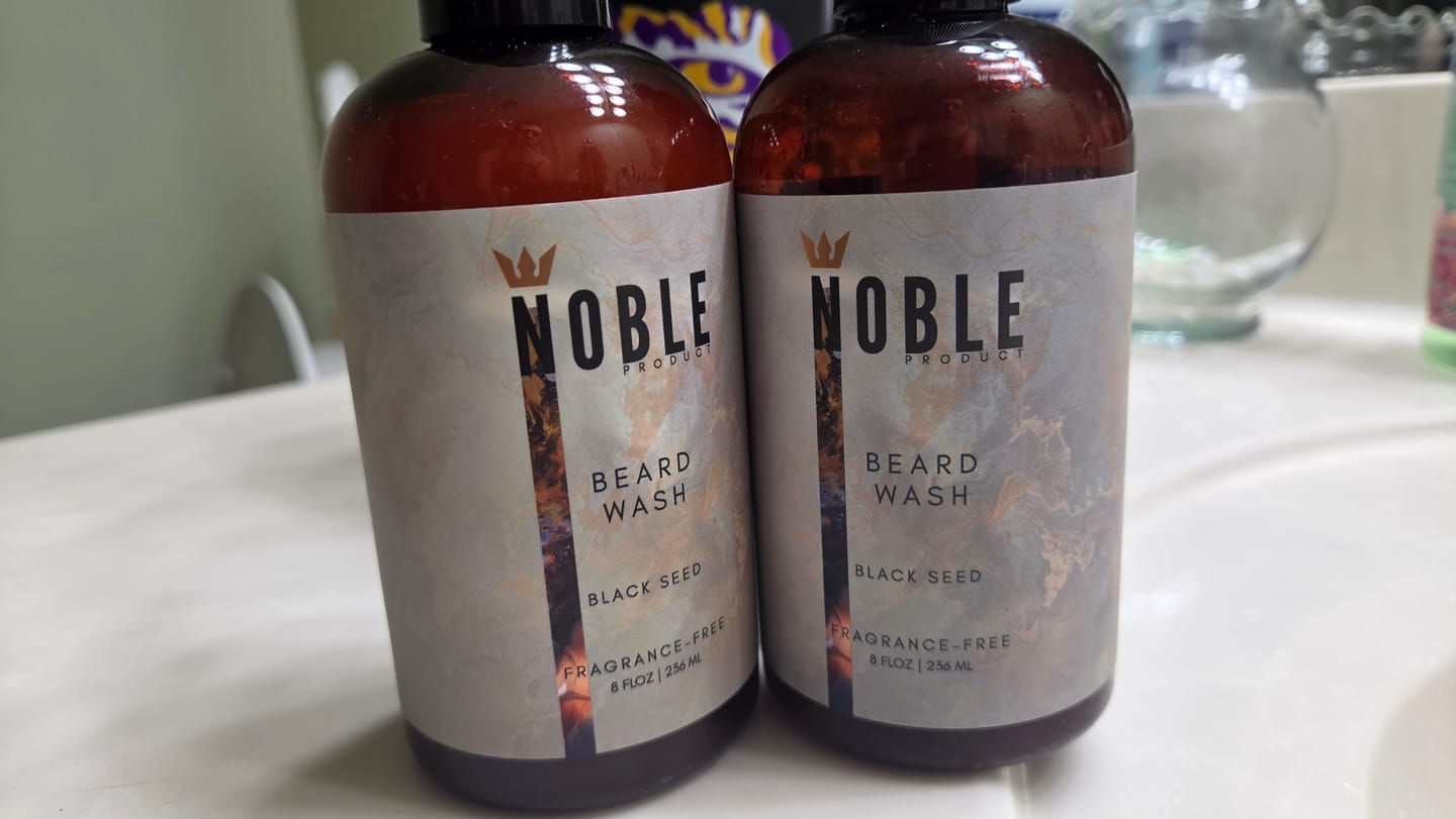 Customer photo review of FRAGRANCE-FREE BEARD WASH | HONEY INFUSED WITH BLACK SEED | 8 OZ