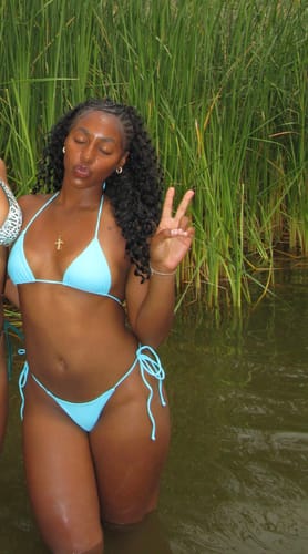 Customer photo review of 001 Bikini Bottoms - Sky Teal