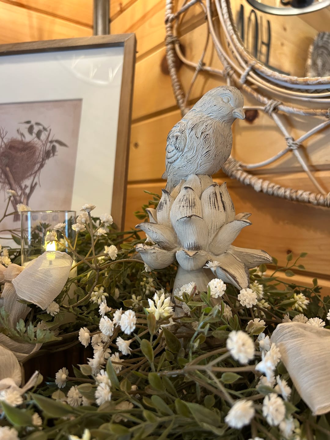 Customer photo review of Glass Flameless White Candles