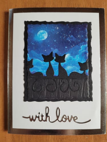 Customer's Nature's Palette Washi Tape used as a night sky background on a handmade card.